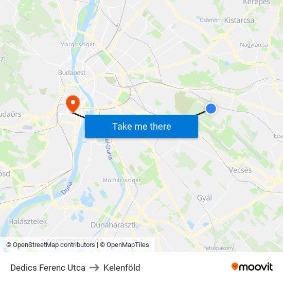 Dedics Ferenc Utca to Kelenföld map