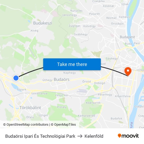 Budaörsi Ipari És Technológiai Park to Kelenföld map