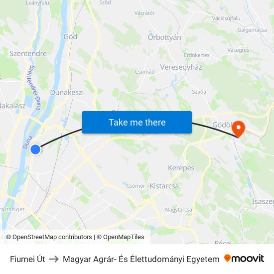 Fiumei Út to Magyar Agrár- És Élettudományi Egyetem map