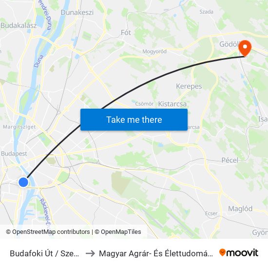 Budafoki Út / Szerémi Sor to Magyar Agrár- És Élettudományi Egyetem map