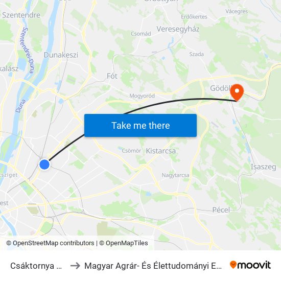 Csáktornya Park to Magyar Agrár- És Élettudományi Egyetem map