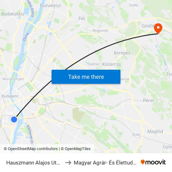 Hauszmann Alajos Utca / Szerémi Út to Magyar Agrár- És Élettudományi Egyetem map