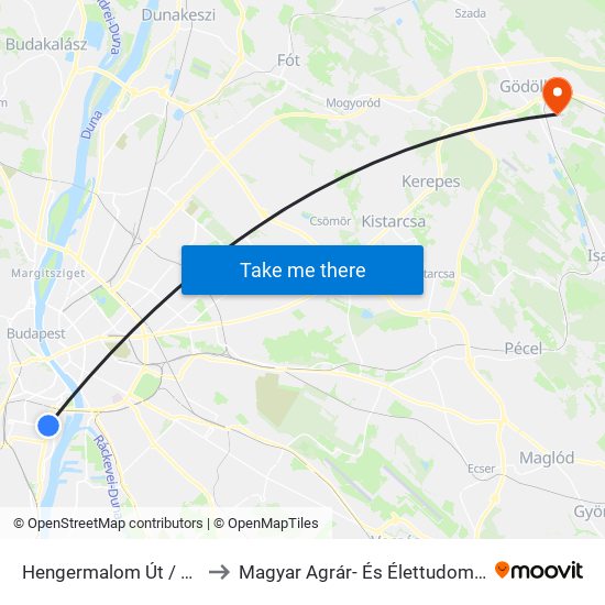 Hengermalom Út / Szerémi Út to Magyar Agrár- És Élettudományi Egyetem map