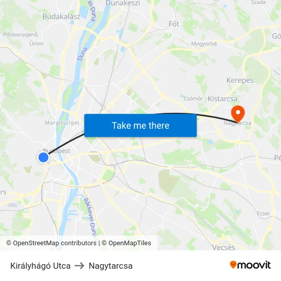 Királyhágó Utca to Nagytarcsa map
