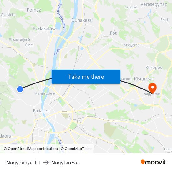 Nagybányai Út to Nagytarcsa map