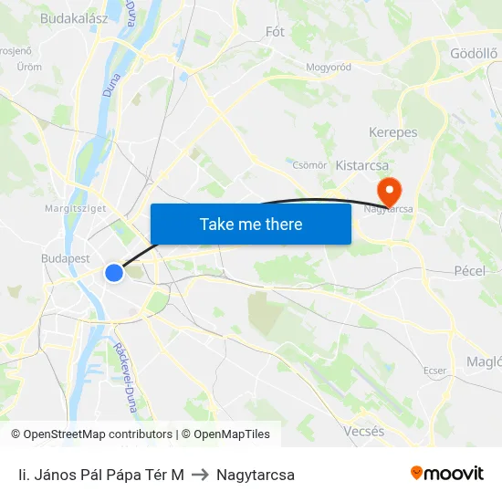 Ii. János Pál Pápa Tér M to Nagytarcsa map