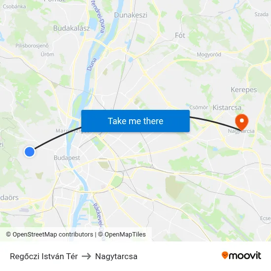 Regőczi István Tér to Nagytarcsa map