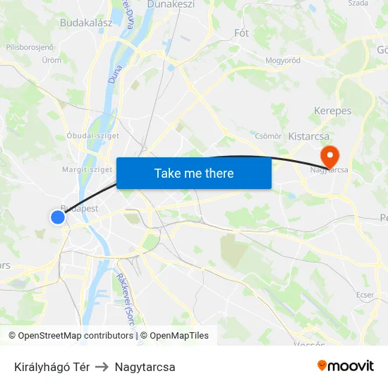 Királyhágó Tér to Nagytarcsa map