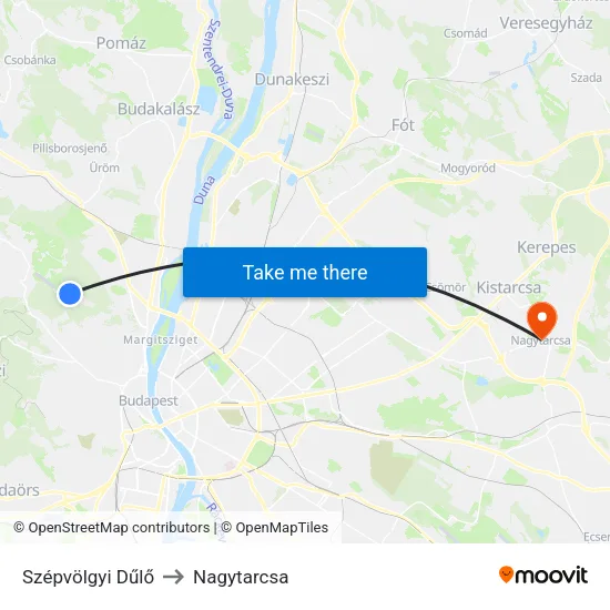 Szépvölgyi Dűlő to Nagytarcsa map
