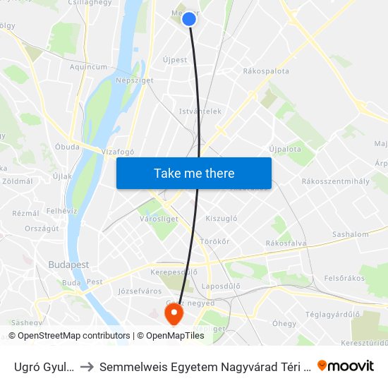 Ugró Gyula Sor to Semmelweis Egyetem Nagyvárad Téri Elméleti Tömb map