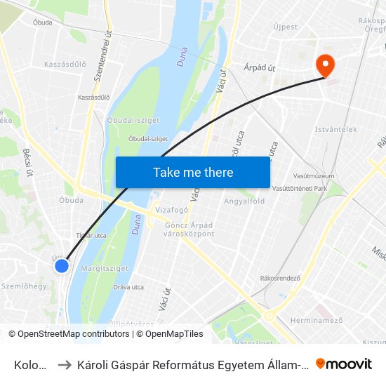 Kolosy Tér to Károli Gáspár Református Egyetem Állam- És Jogtudományi Kar map