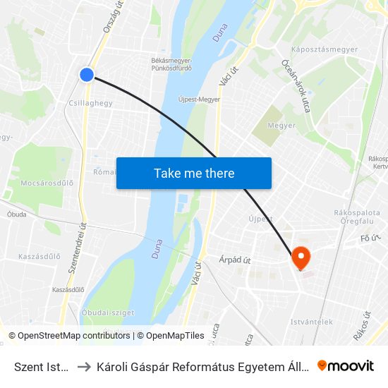 Szent István Utca to Károli Gáspár Református Egyetem Állam- És Jogtudományi Kar map