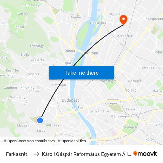 Farkasréti Temető to Károli Gáspár Református Egyetem Állam- És Jogtudományi Kar map