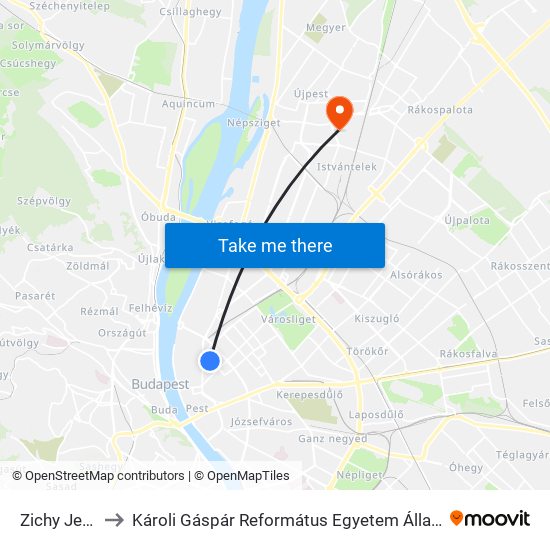 Zichy Jenő Utca to Károli Gáspár Református Egyetem Állam- És Jogtudományi Kar map