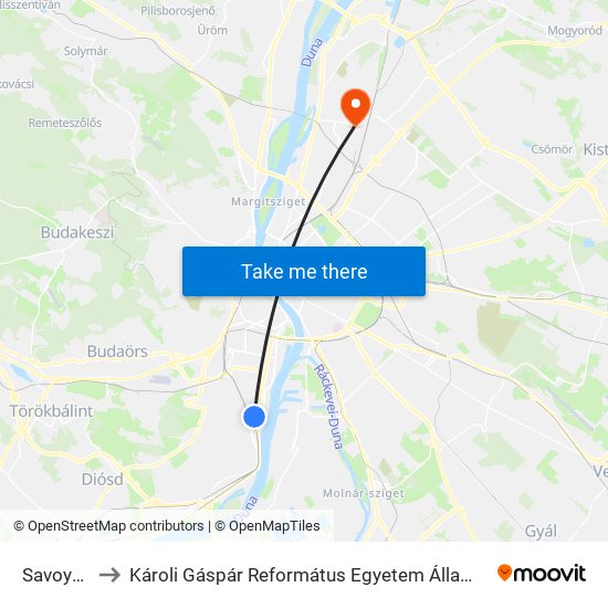 Savoya Park to Károli Gáspár Református Egyetem Állam- És Jogtudományi Kar map