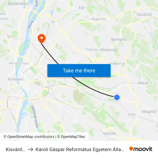 Kisvárda Utca to Károli Gáspár Református Egyetem Állam- És Jogtudományi Kar map