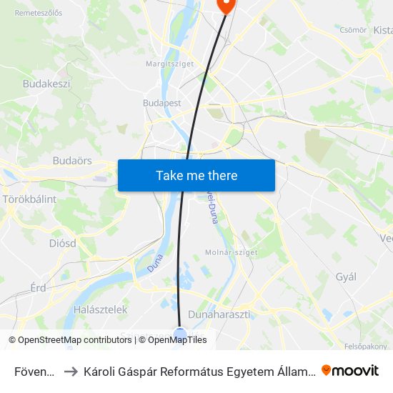 Föveny Utca to Károli Gáspár Református Egyetem Állam- És Jogtudományi Kar map