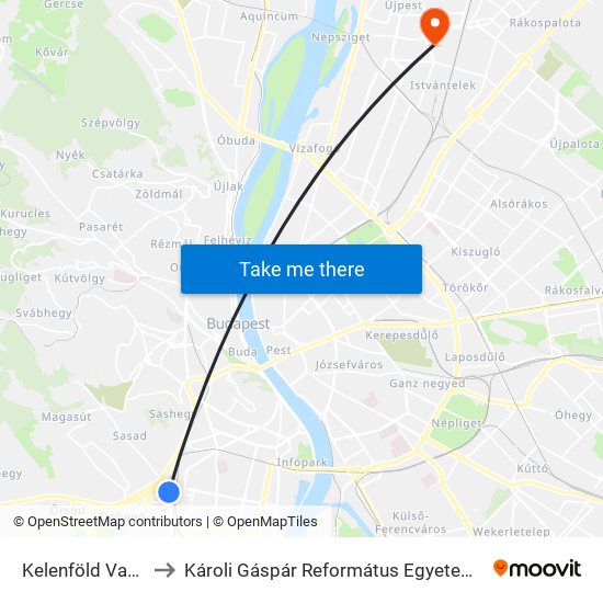 Kelenföld Vasútállomás M to Károli Gáspár Református Egyetem Állam- És Jogtudományi Kar map