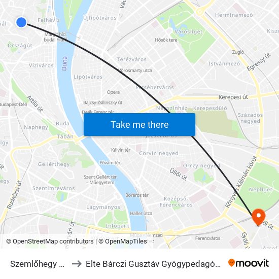 Szemlőhegy Utca to Elte Bárczi Gusztáv Gyógypedagógiai Kar map