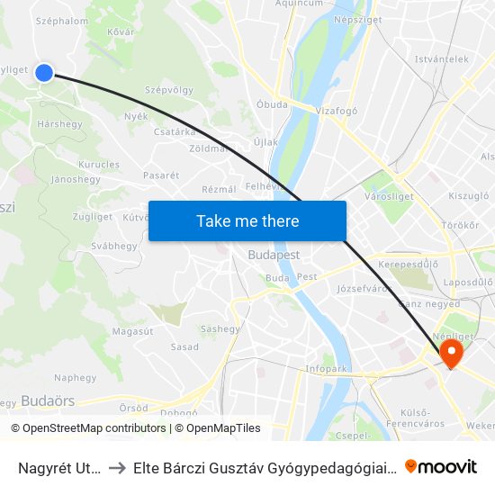 Nagyrét Utca to Elte Bárczi Gusztáv Gyógypedagógiai Kar map