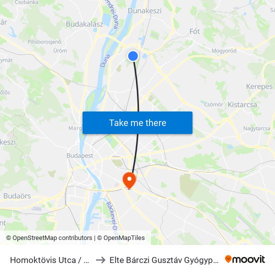 Homoktövis Utca / Megyeri Út to Elte Bárczi Gusztáv Gyógypedagógiai Kar map