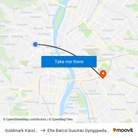 Goldmark Károly Utca to Elte Bárczi Gusztáv Gyógypedagógiai Kar map