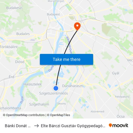 Bánki Donát Utca to Elte Bárczi Gusztáv Gyógypedagógiai Kar map