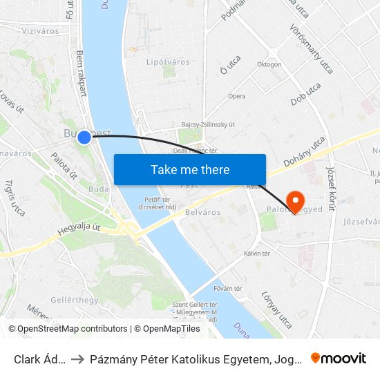 Clark Ádám Tér to Pázmány Péter Katolikus Egyetem, Jog- És Államtudományi Kar map