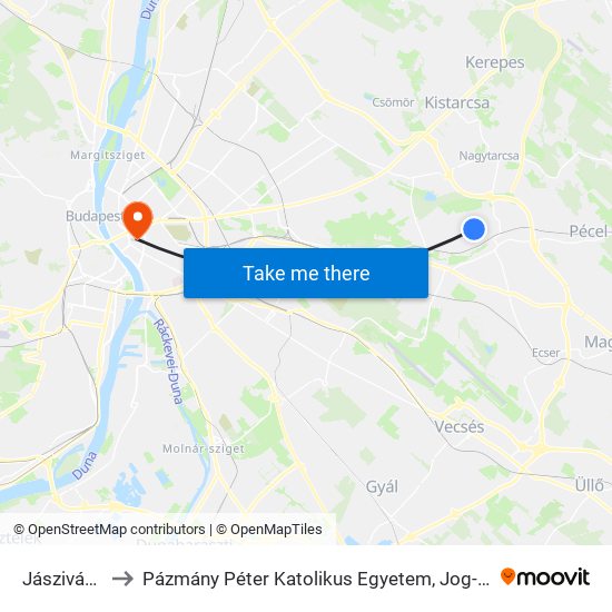 Jászivány Utca to Pázmány Péter Katolikus Egyetem, Jog- És Államtudományi Kar map