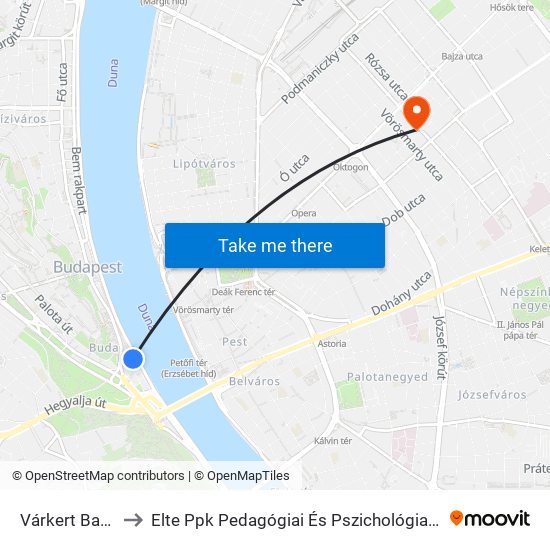 Várkert Bazár to Elte Ppk Pedagógiai És Pszichológiai Kar map