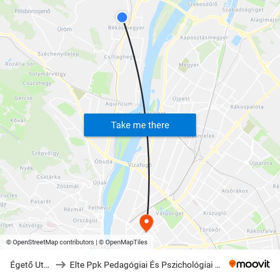 Égető Utca to Elte Ppk Pedagógiai És Pszichológiai Kar map