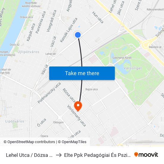 Lehel Utca / Dózsa György Út to Elte Ppk Pedagógiai És Pszichológiai Kar map