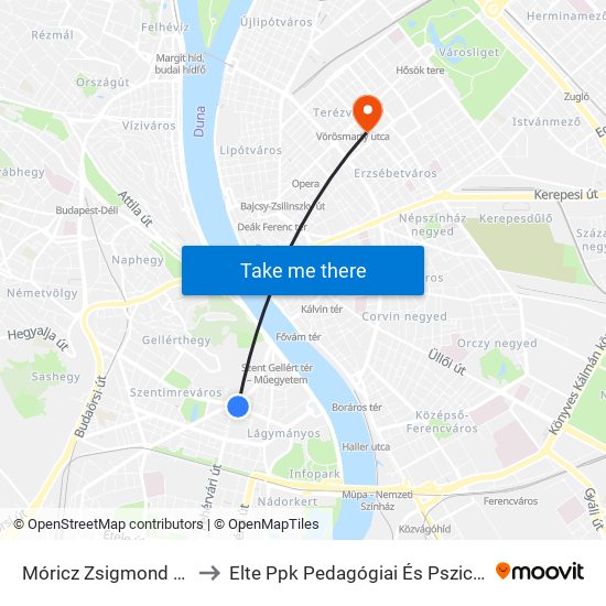 Móricz Zsigmond Körtér M to Elte Ppk Pedagógiai És Pszichológiai Kar map
