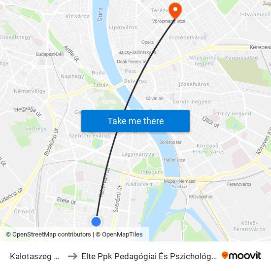 Kalotaszeg Utca to Elte Ppk Pedagógiai És Pszichológiai Kar map
