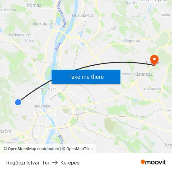 Regőczi István Tér to Kerepes map