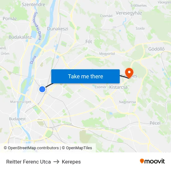 Reitter Ferenc Utca to Kerepes map
