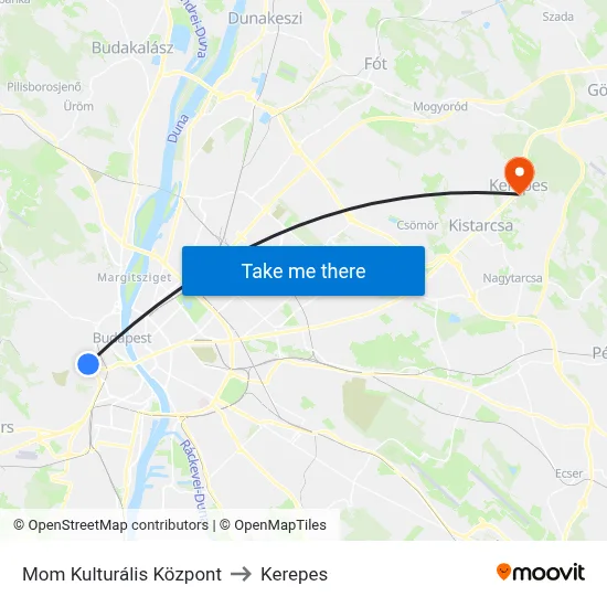 Mom Kulturális Központ to Kerepes map