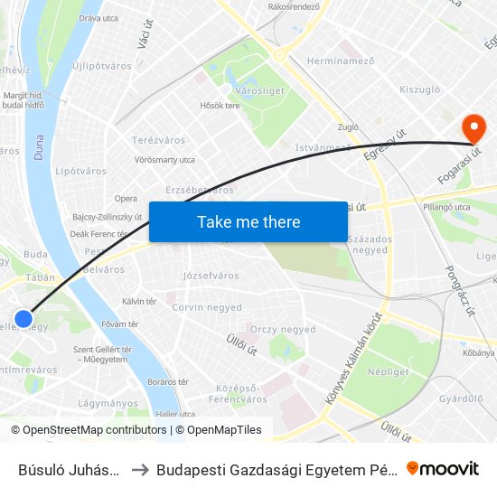 Búsuló Juhász (Citadella) to Budapesti Gazdasági Egyetem Pénzügyi És Számviteli Kar map