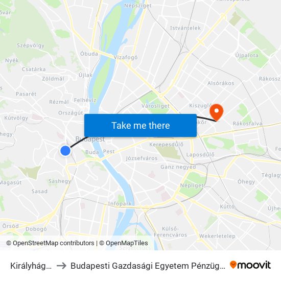 Királyhágó Utca to Budapesti Gazdasági Egyetem Pénzügyi És Számviteli Kar map