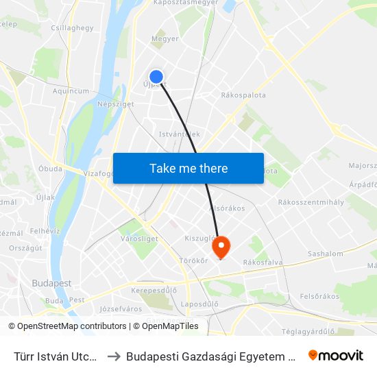 Türr István Utca / Nádor Utca to Budapesti Gazdasági Egyetem Pénzügyi És Számviteli Kar map