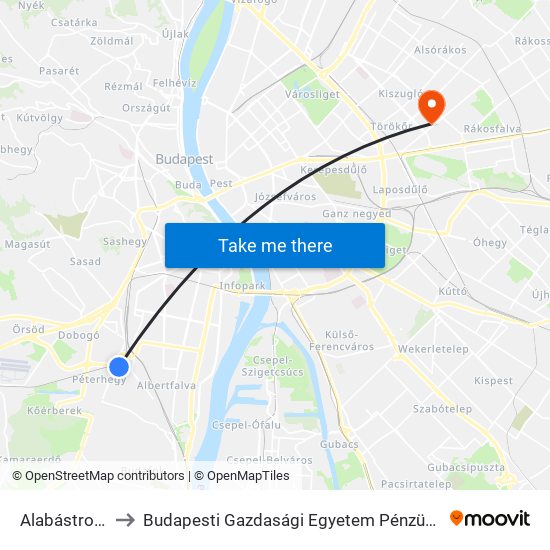 Alabástrom Utca to Budapesti Gazdasági Egyetem Pénzügyi És Számviteli Kar map