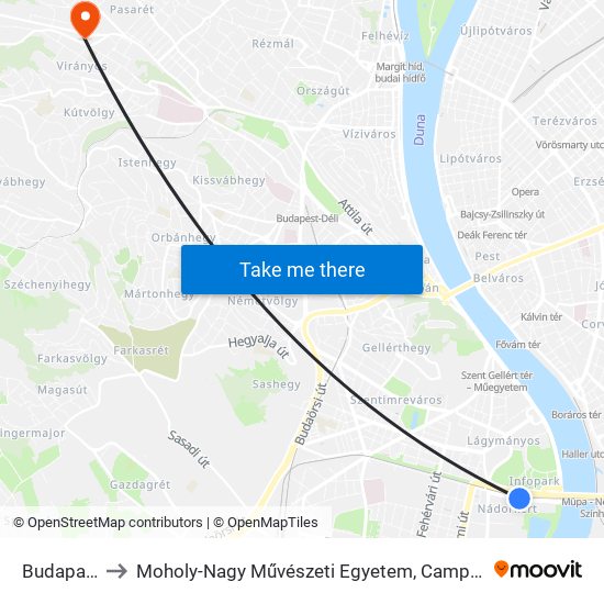 Budapart to Moholy-Nagy Művészeti Egyetem, Campus map