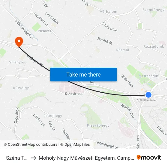 Széna Tér to Moholy-Nagy Művészeti Egyetem, Campus map