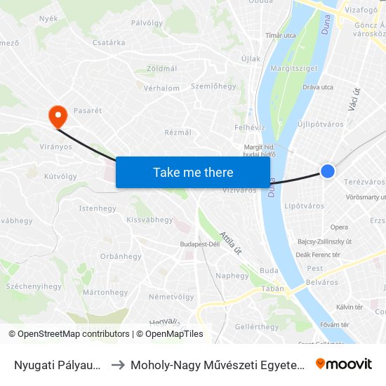 Nyugati Pályaudvar M to Moholy-Nagy Művészeti Egyetem, Campus map