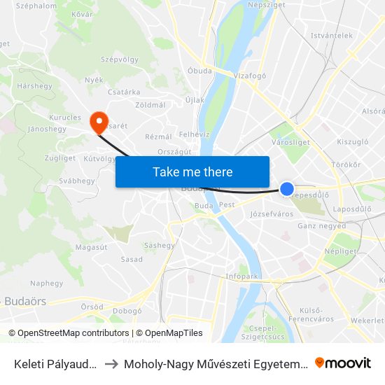 Keleti Pályaudvar M to Moholy-Nagy Művészeti Egyetem, Campus map