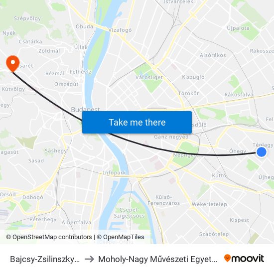 Bajcsy-Zsilinszky Kórház to Moholy-Nagy Művészeti Egyetem, Campus map