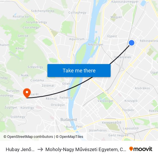 Hubay Jenő Tér to Moholy-Nagy Művészeti Egyetem, Campus map