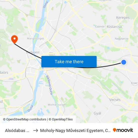 Alsódabas Utca to Moholy-Nagy Művészeti Egyetem, Campus map