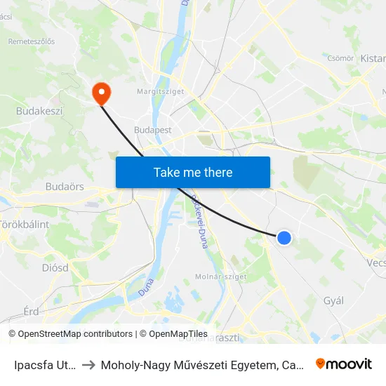 Ipacsfa Utca to Moholy-Nagy Művészeti Egyetem, Campus map