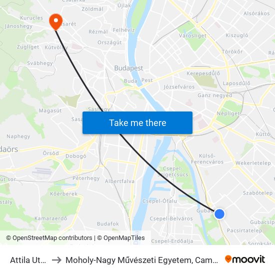 Attila Utca to Moholy-Nagy Művészeti Egyetem, Campus map